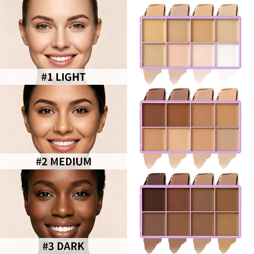 8 Shade Cream Concealer Palette for Full Coverage - 4