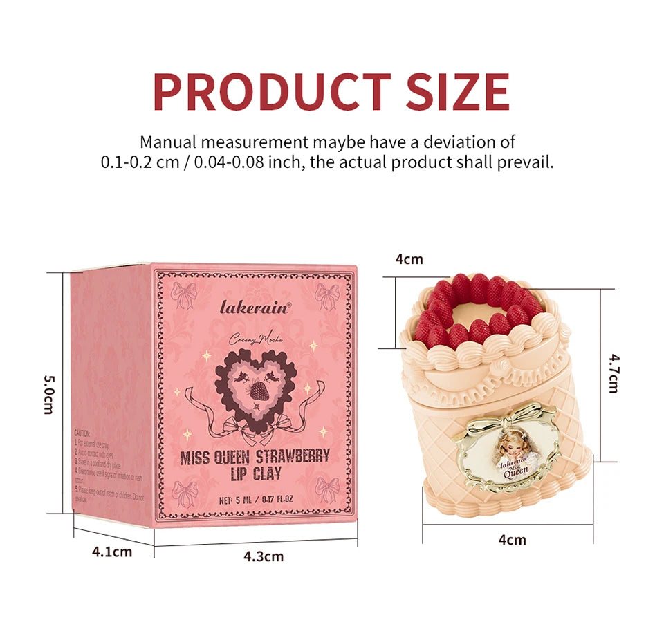 Strawberry Lip Clay Long Lasting Velvet Matte Finish