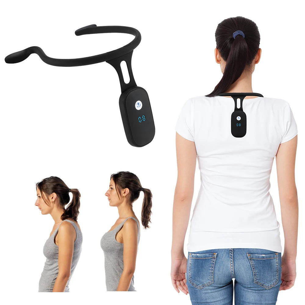 Smart Posture Corrector with LCD Display and Vibration Reminder