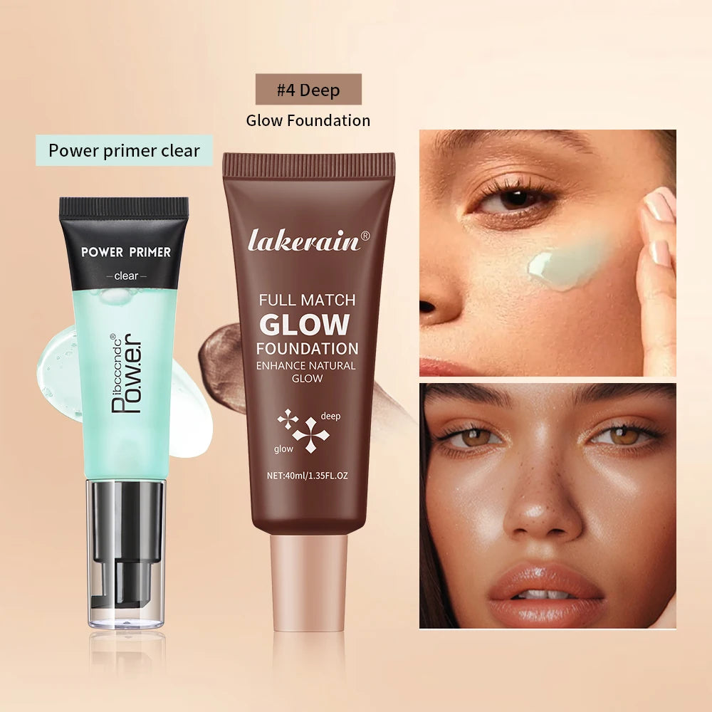 Makeup Primer and Glow Foundation Set for Radiant Skin - 10