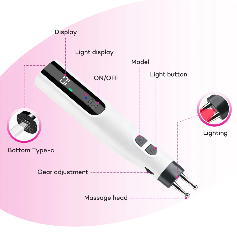 Electric Double Head Massage Pen with Adjustable Intensity - 3