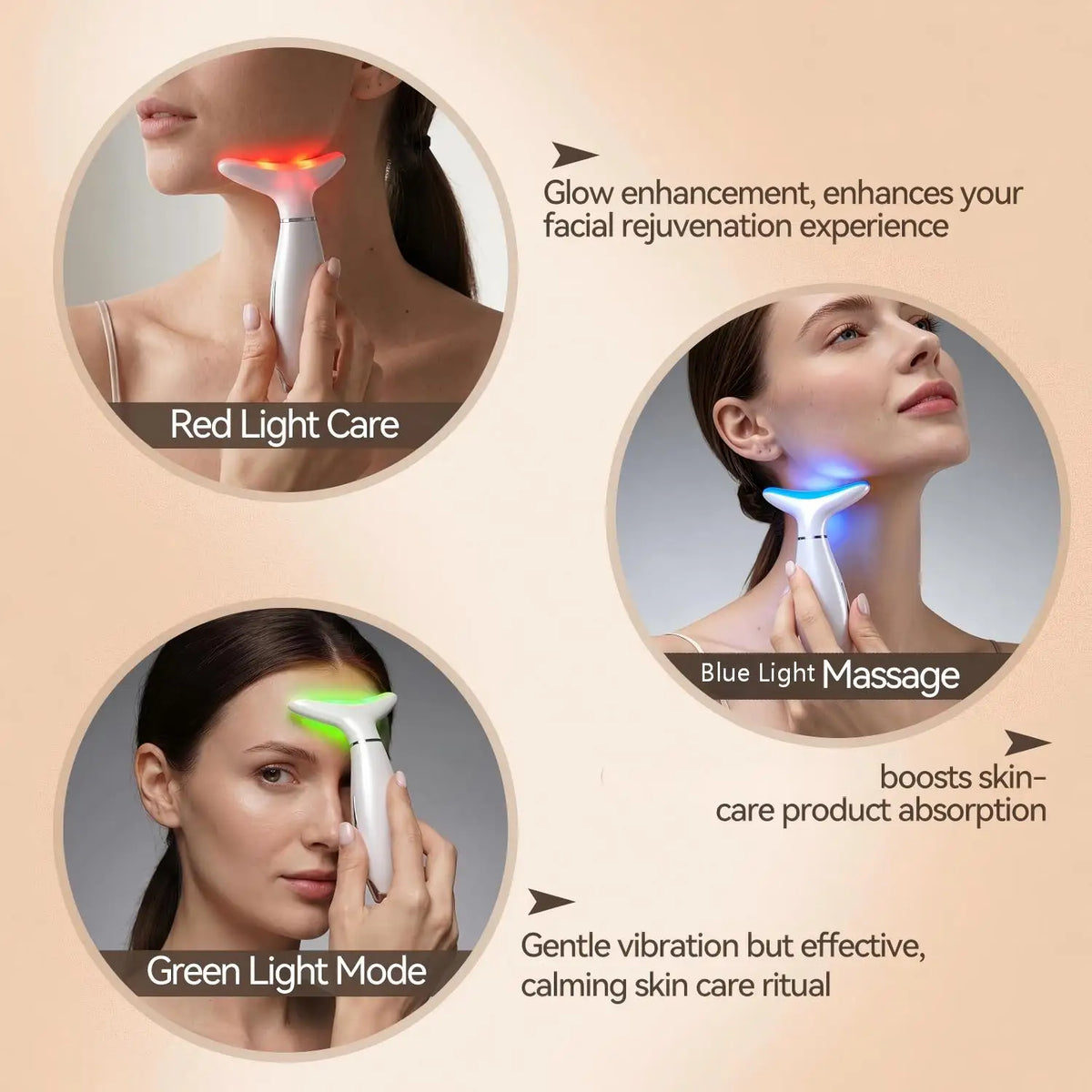 3 in 1 Facial Massager for Skin Tightening and Lifting