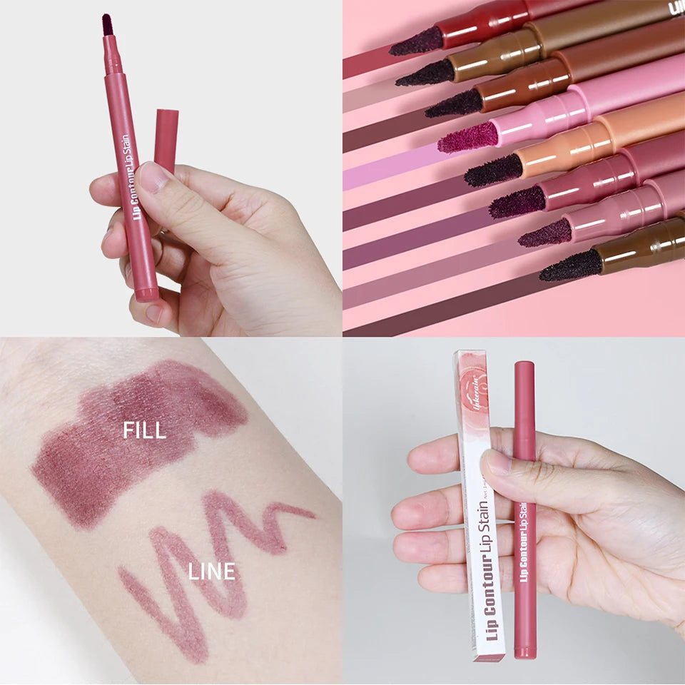 Lip Liner Pen with Precise Ballpoint Felt Tip