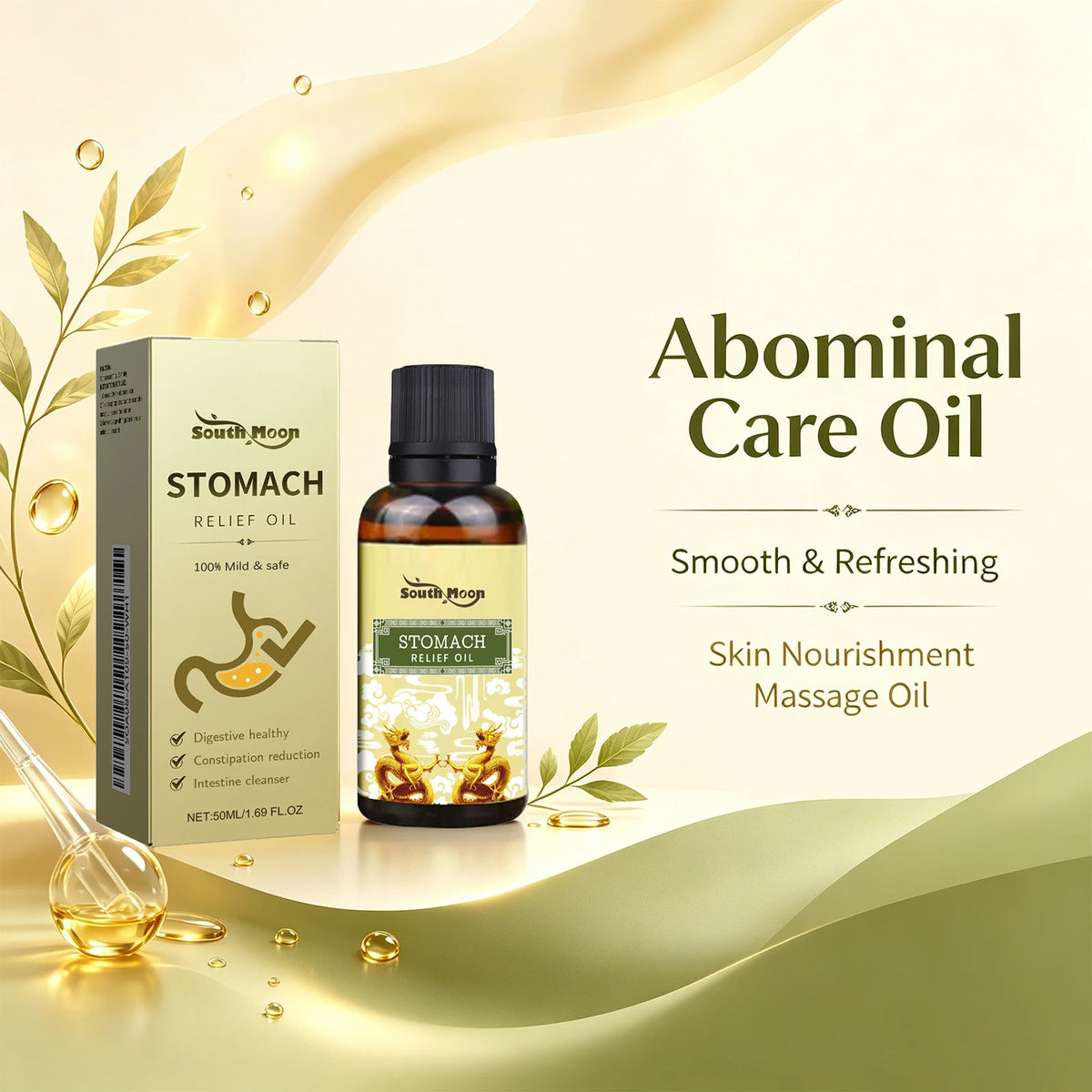 Stomach Relief Oil Natural Herbal Abdomen Massage