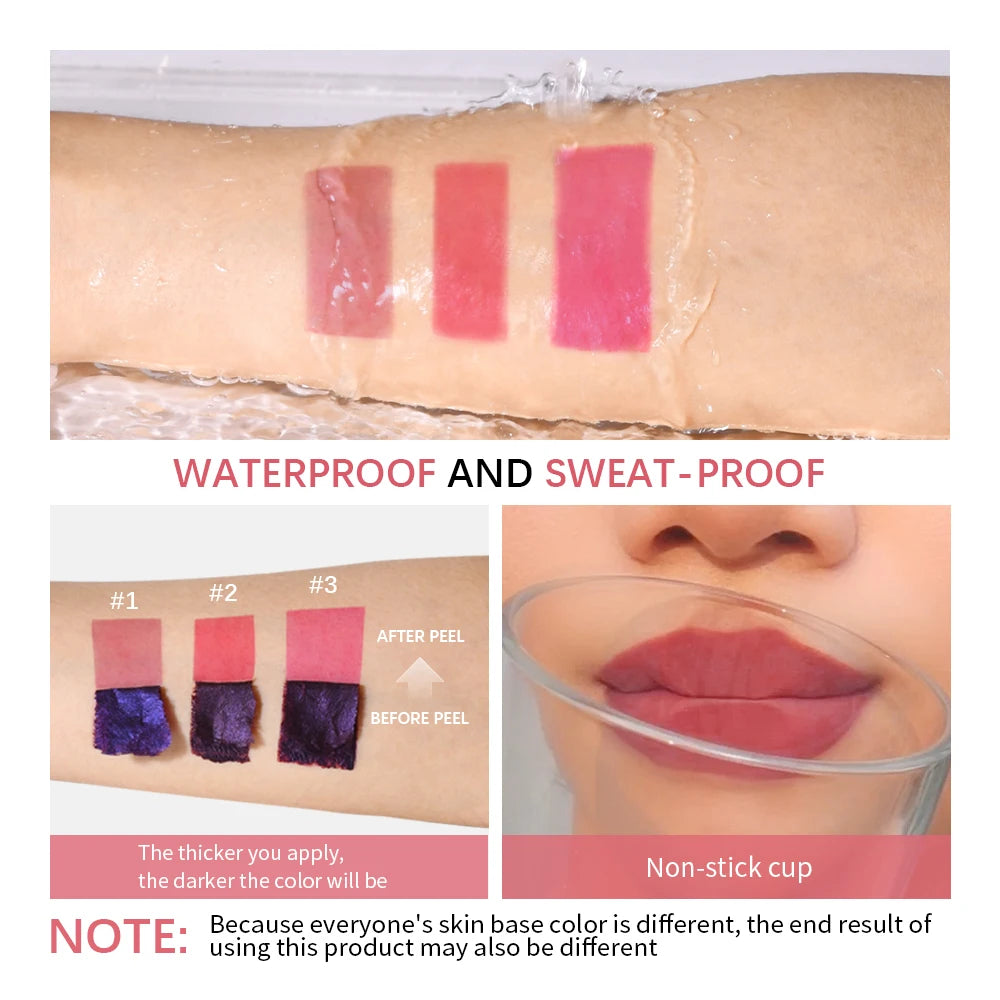 Peel Off Lip Stain Set Waterproof Long Lasting - 6