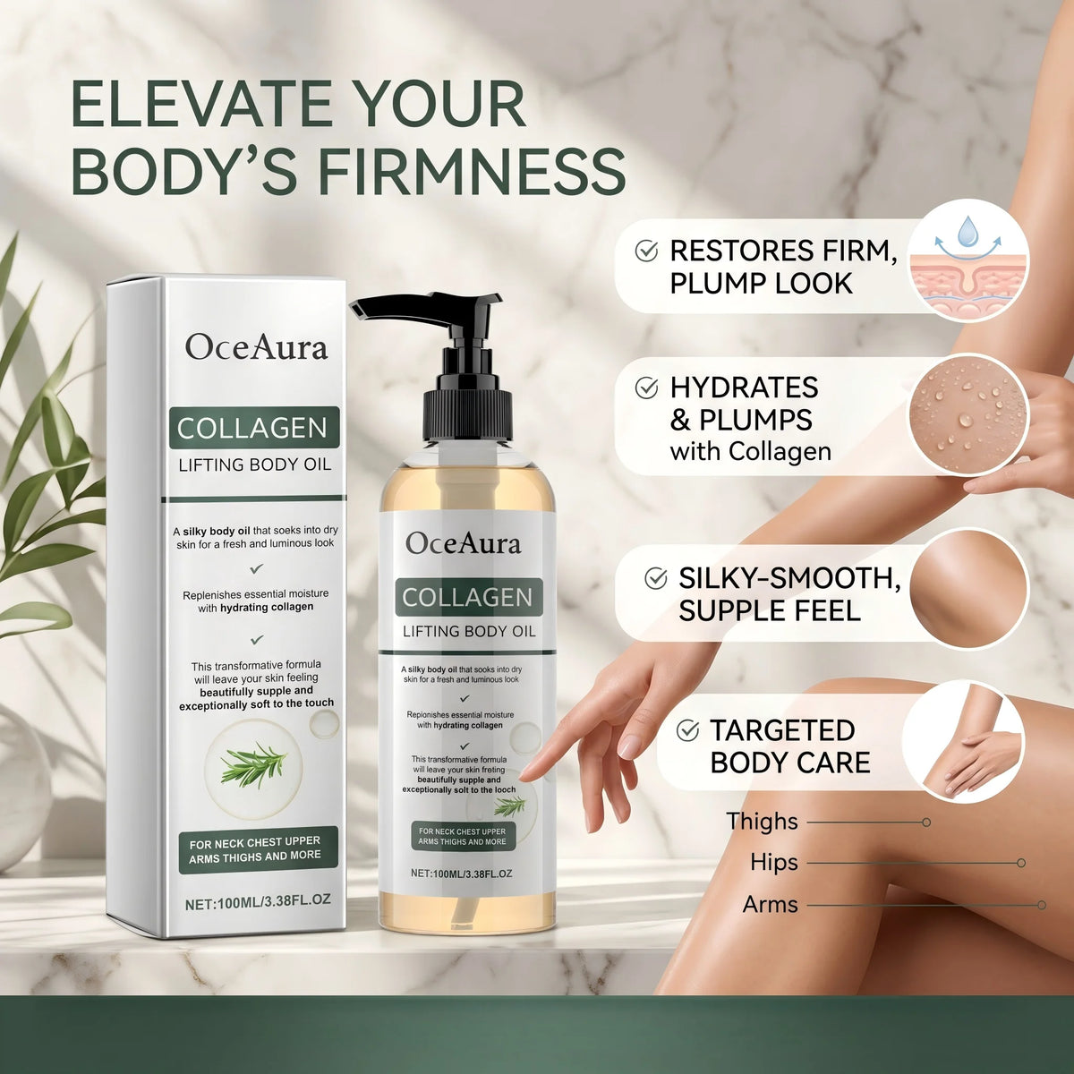 Collagen Body Firming Massage Oil for Smoother Skin