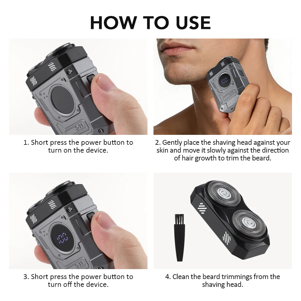 Portable Electric Shaver with Digital Display - 26
