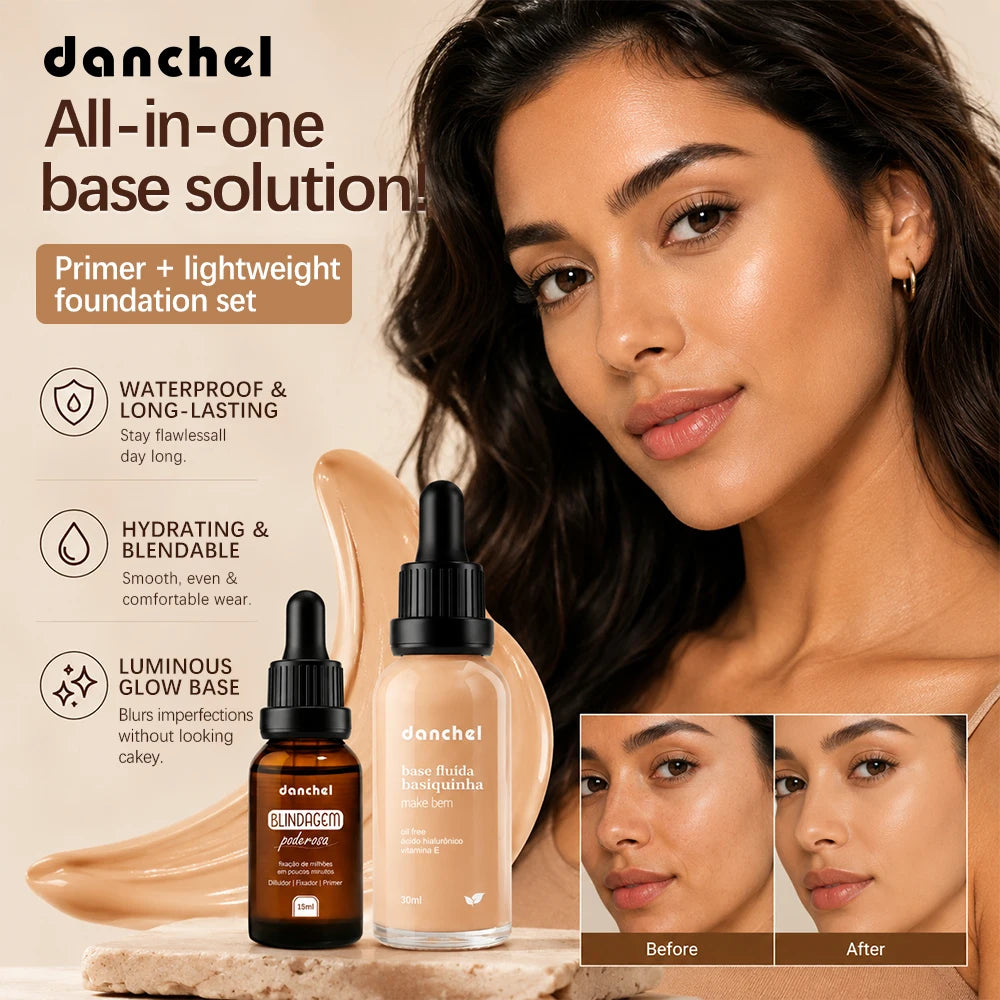Liquid Foundation and Primer Set for Long Lasting Natural Coverage - 2