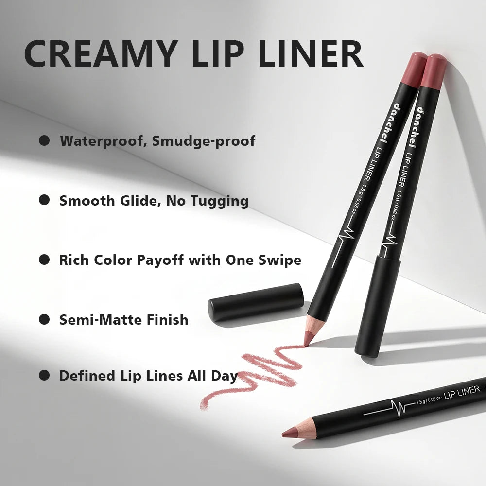 Semi-Matte Lip Liner Set Long-lasting Waterproof Color - 4