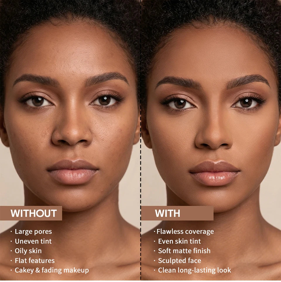 Matte Bronze Compact Powder for Flawless Buildable Coverage - 13