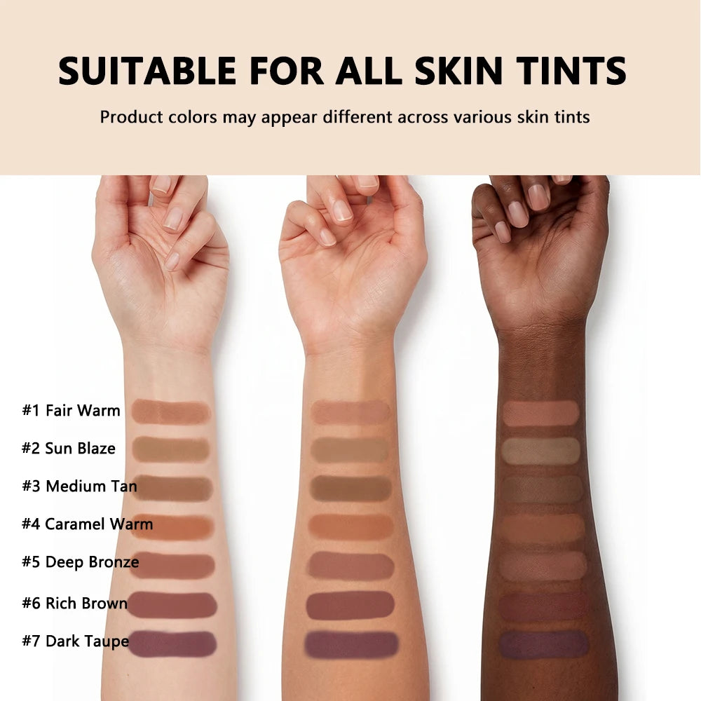 Pressed Powder Bronzer for Natural Matte Contouring
