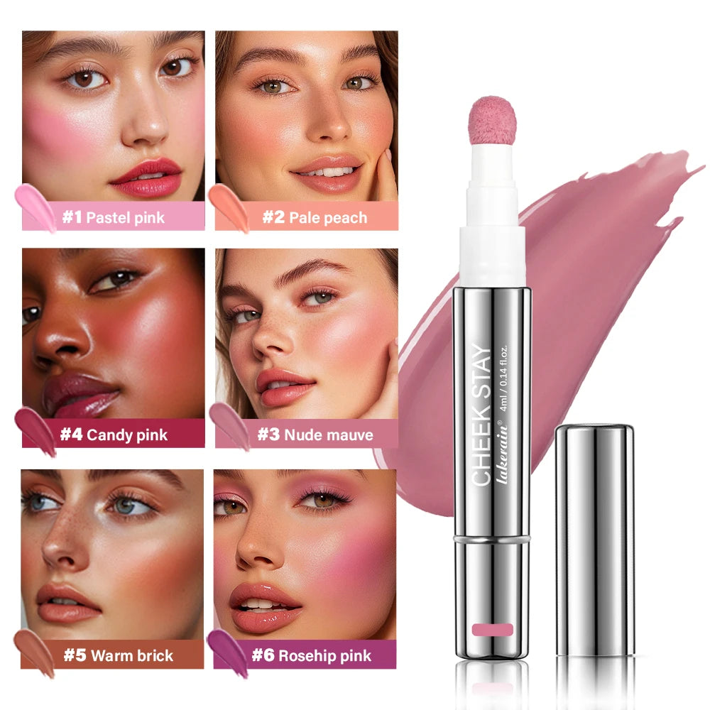 Liquid Blush Stick with Sponge Tip for Long Lasting Natural Glow - 2