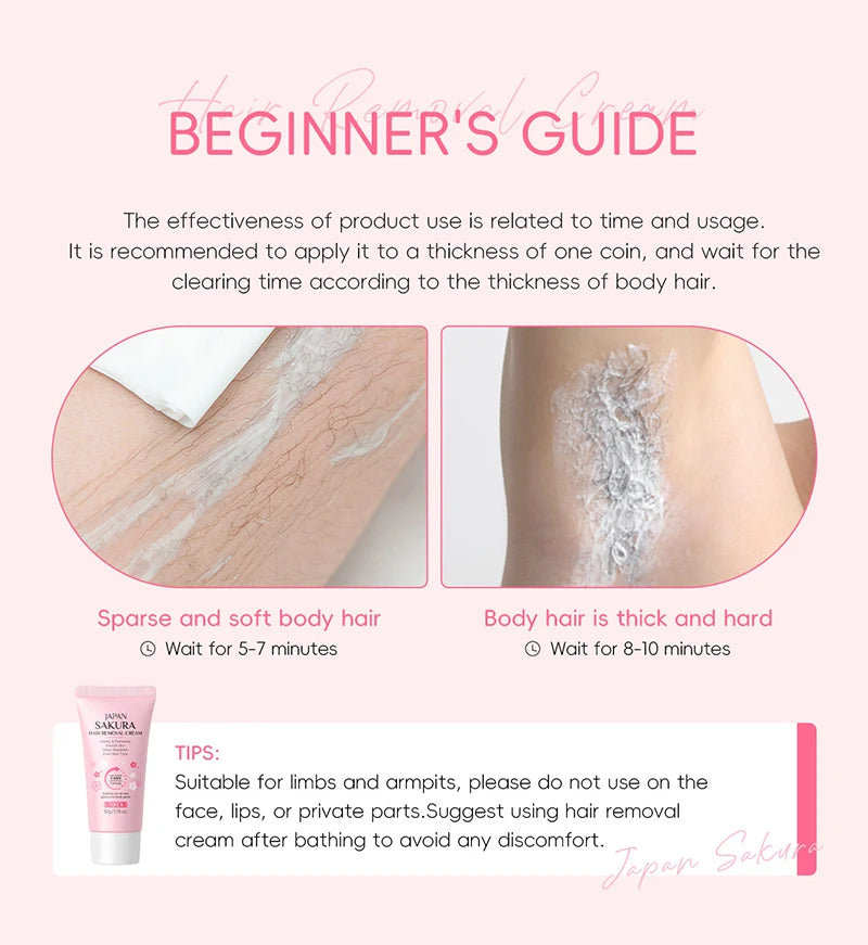Hair Removal Cream Painless Skin Smoothing Formula