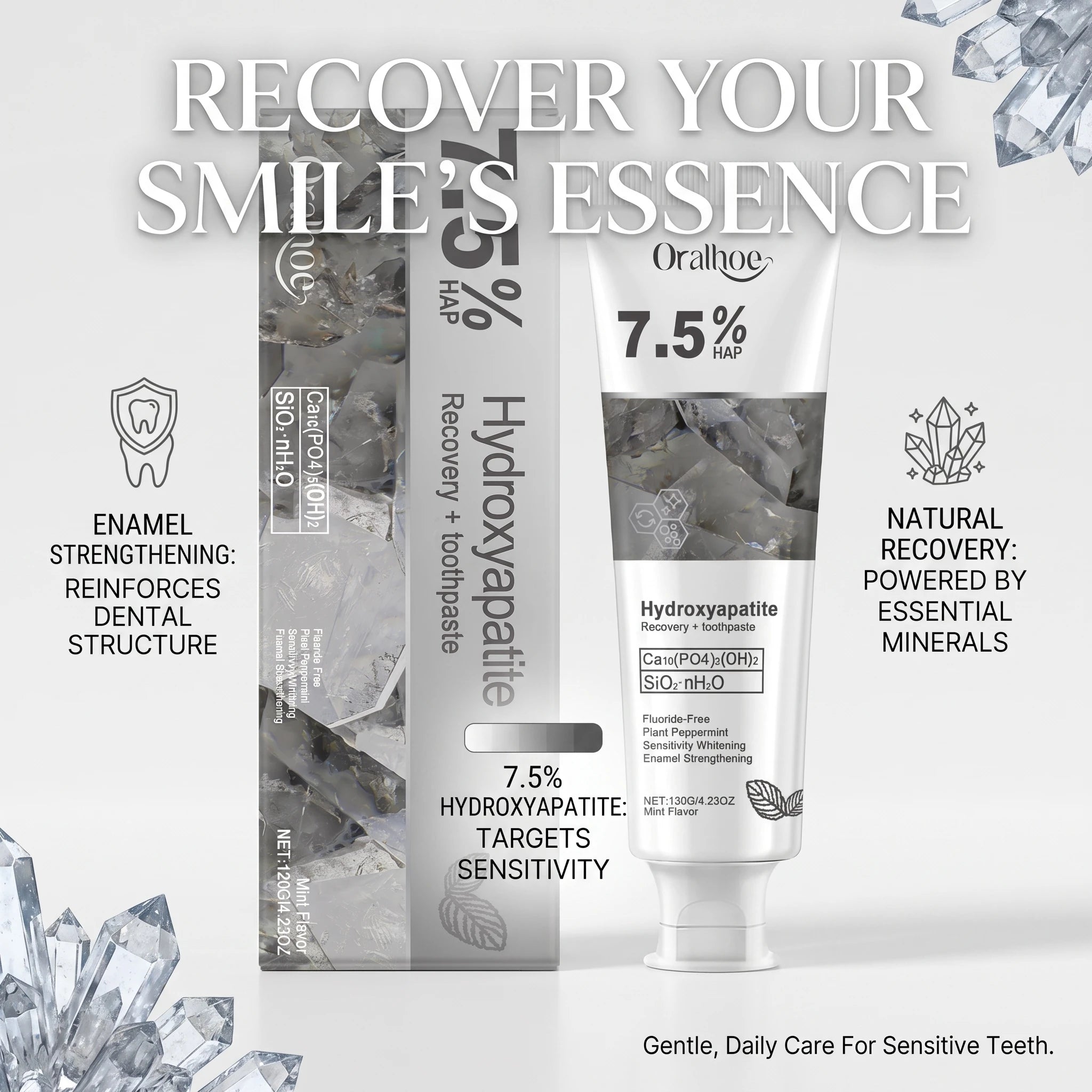 Hydroxyapatite Toothpaste for Enamel Repair and Whitening - 1