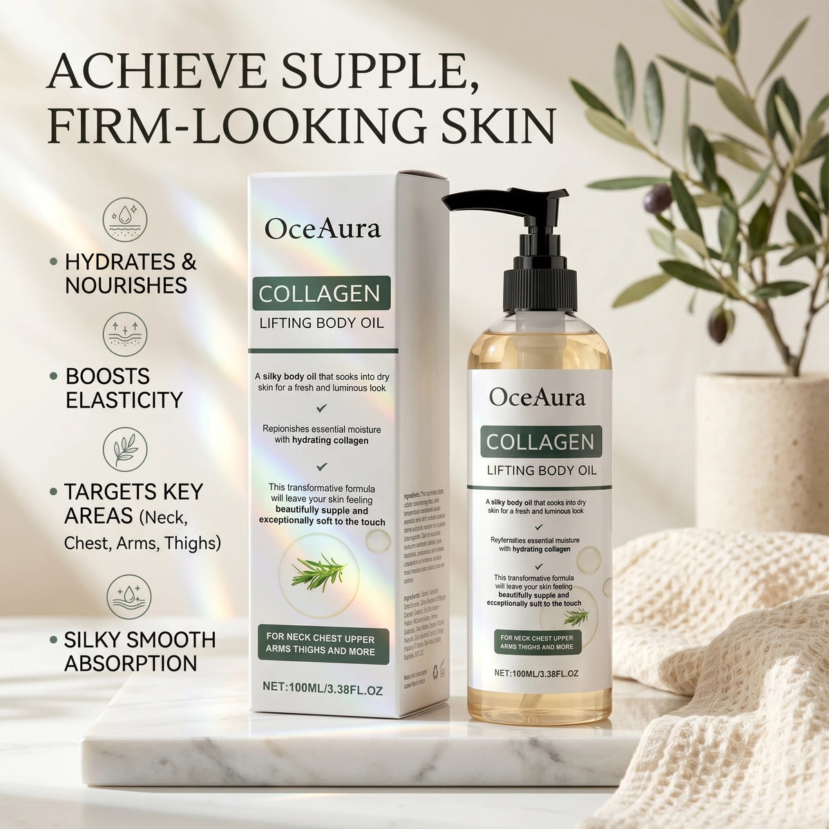 Collagen Body Firming Massage Oil for Smoother Skin