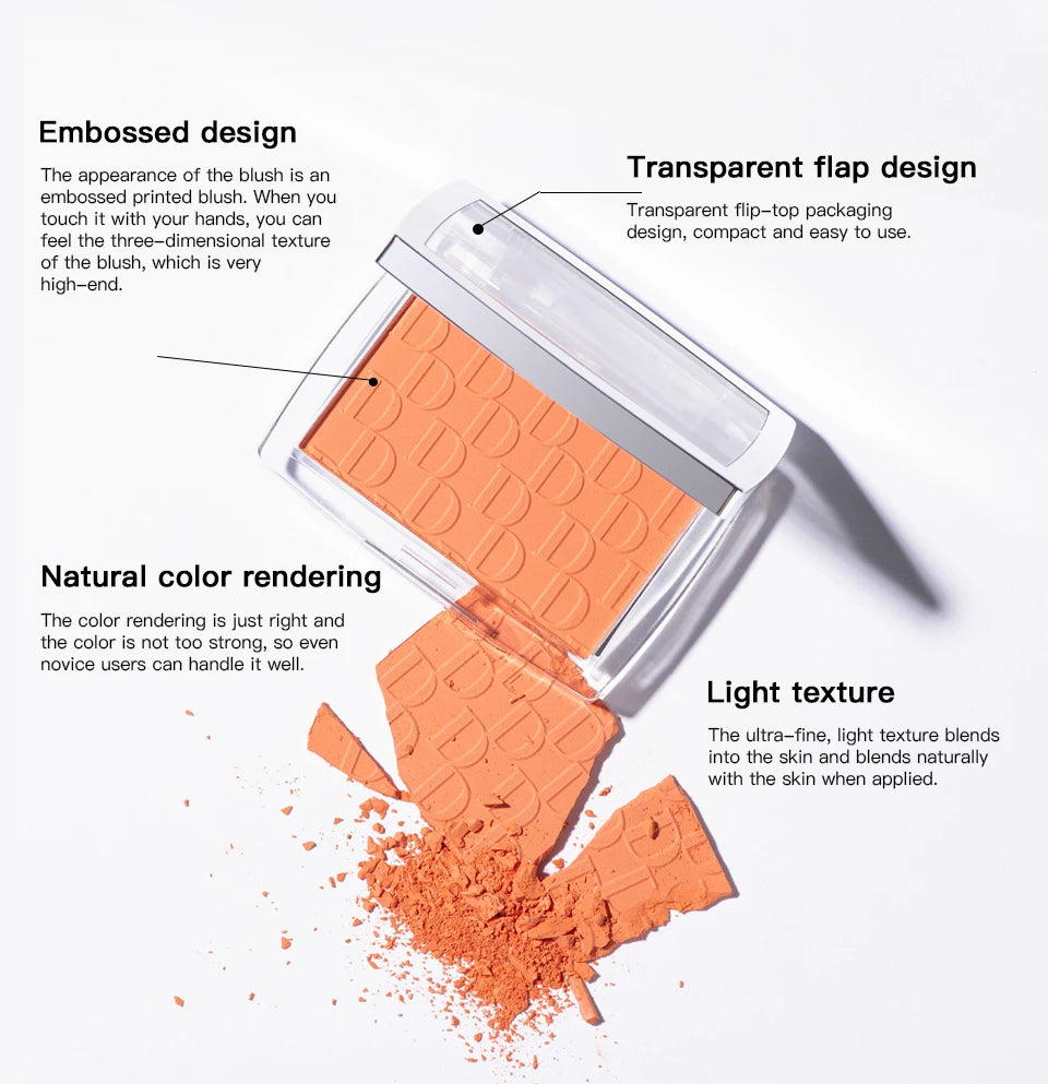 Embossed Matte Blush Palette with Natural Finish - 10