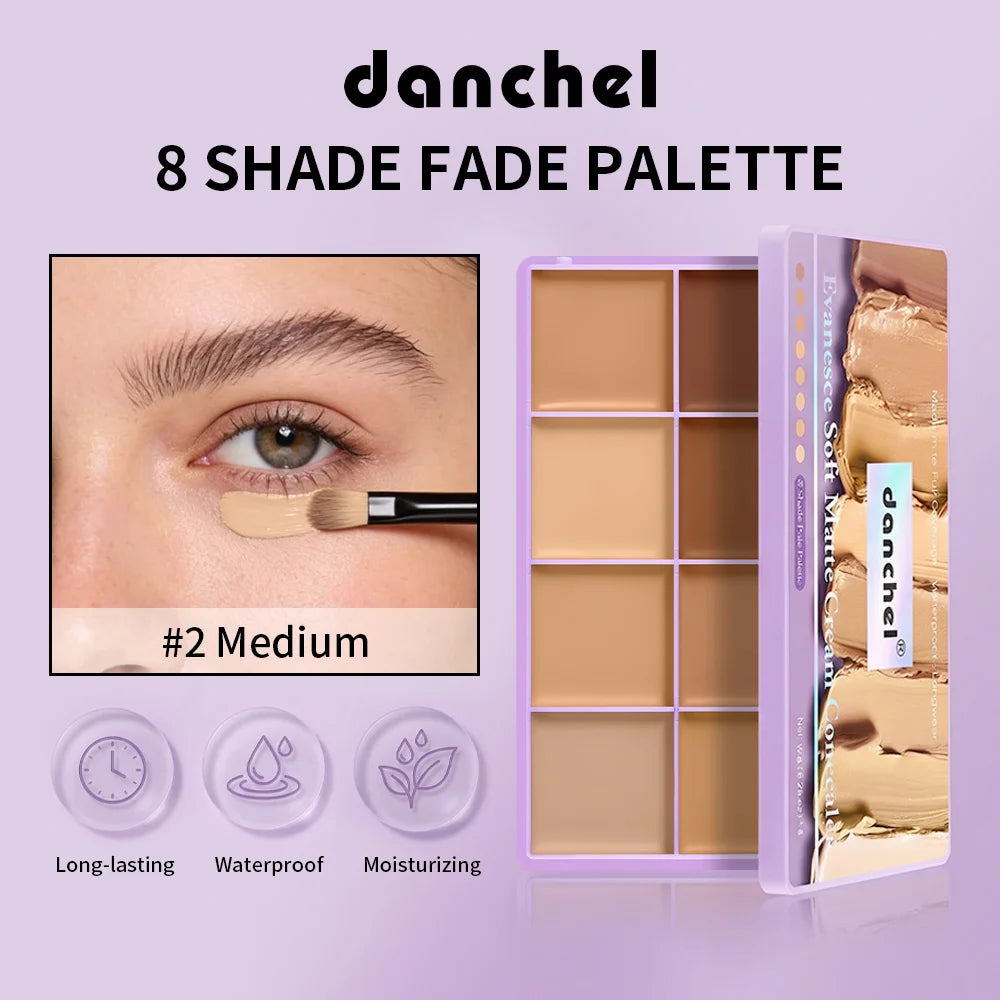 8 Shade Cream Concealer Palette for Full Coverage - 8