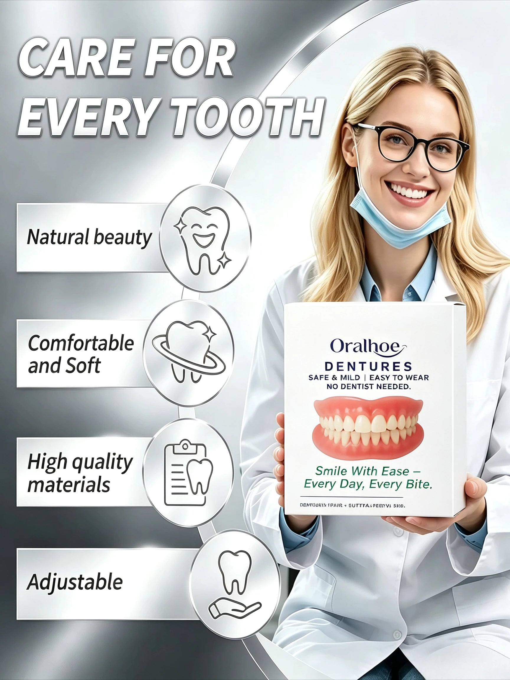Adjustable Cosmetic Dentures for a Natural Looking Smile - 6