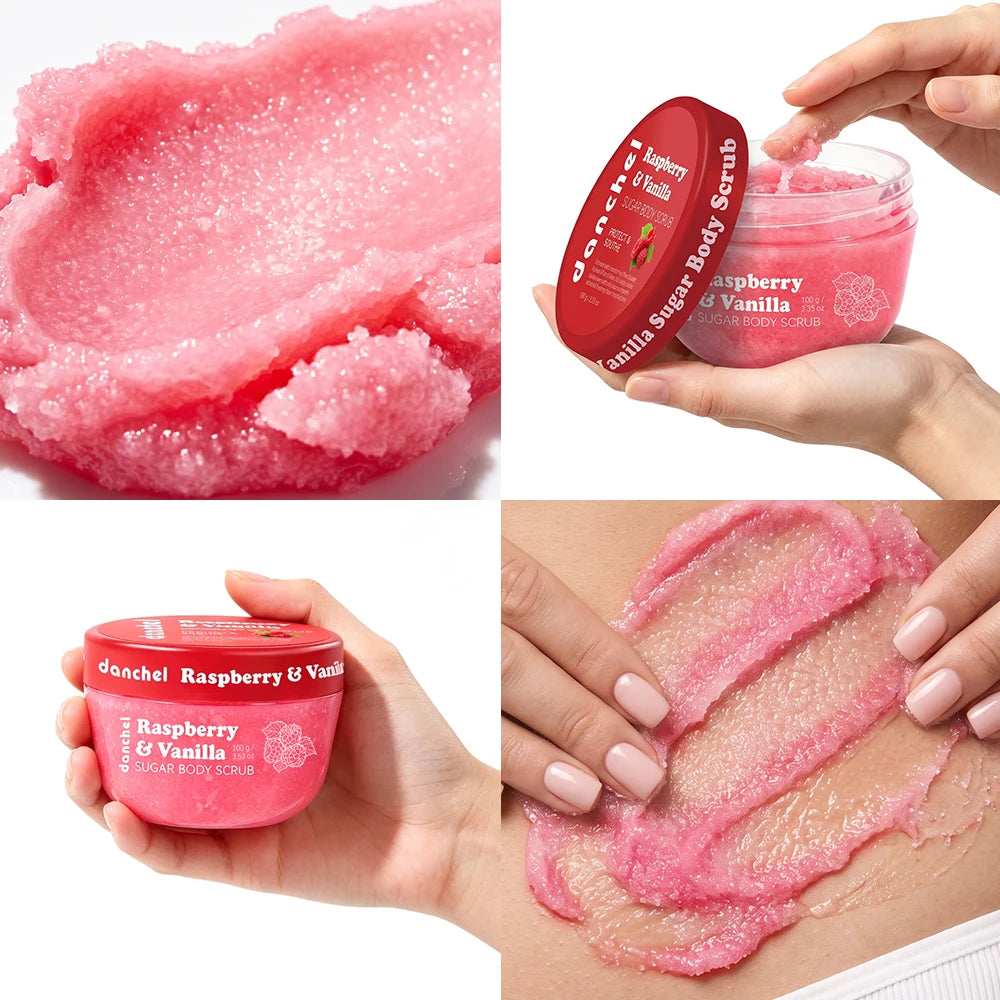 Raspberry Vanilla Sugar Body Scrub for Smooth Radiant Skin - 6