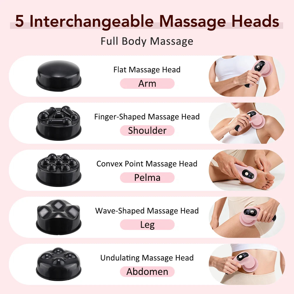 Electric Body Massager with 5 Interchangeable Heads - 4