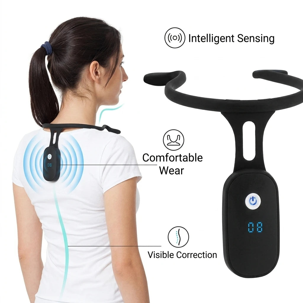 Smart Posture Corrector with LCD Display and Vibration Reminder