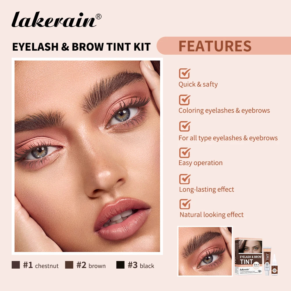 Eyelash and Brow Tint Kit for Natural Long Lasting Color
