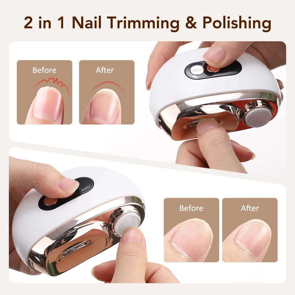Electric Nail Clipper with LED Light and LCD Screen - 2