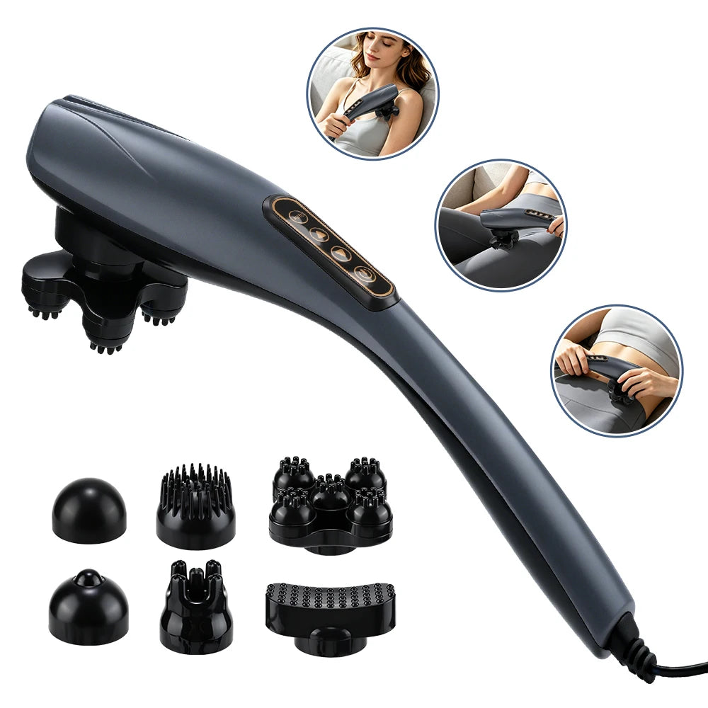 Handheld Percussion Massager with 6 Interchangeable Heads