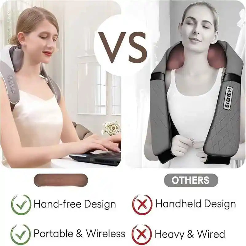 Wireless Neck and Shoulder Massager with Deep Tissue Heat
