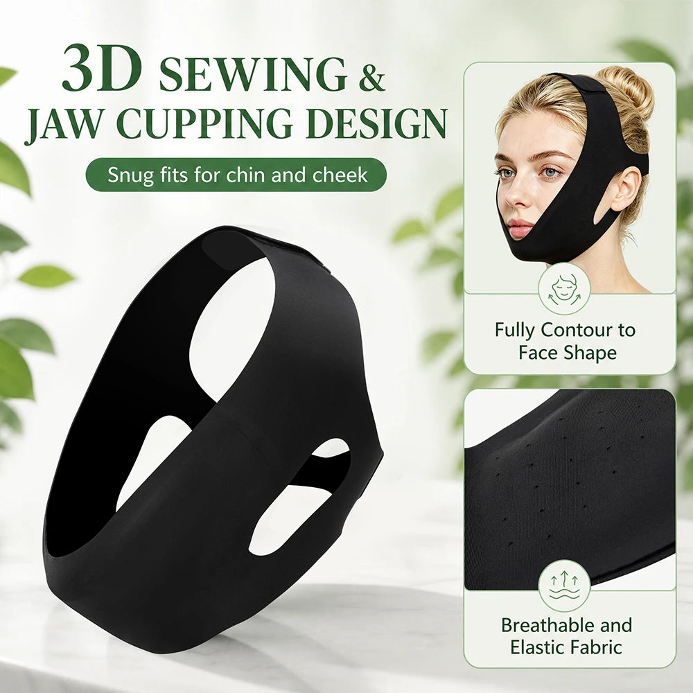 Adjustable Face Lifting Bandage with Hot and Cold Gel Pack - 11