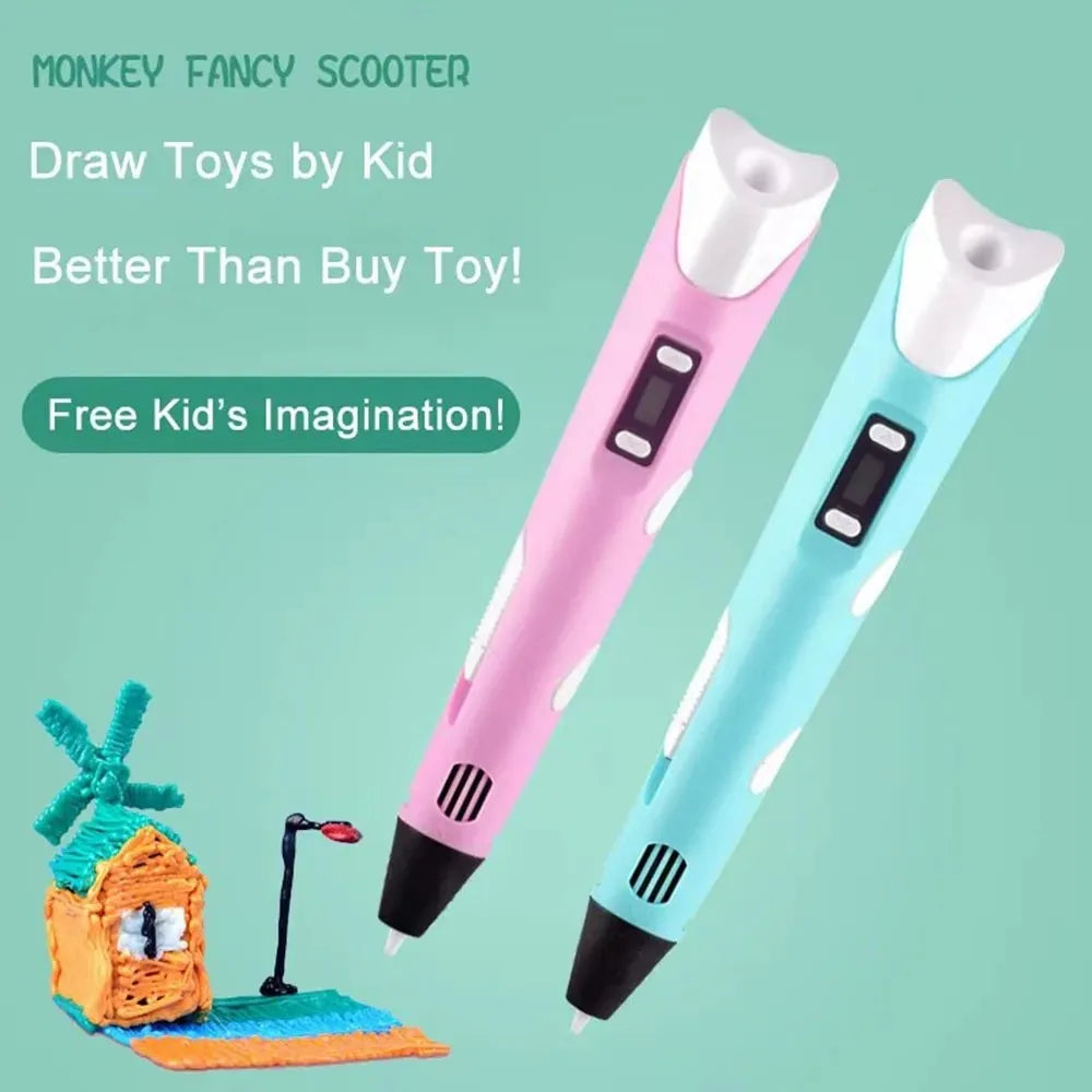 3D Printing Pen with LED Display for Creative DIY Drawing - 1