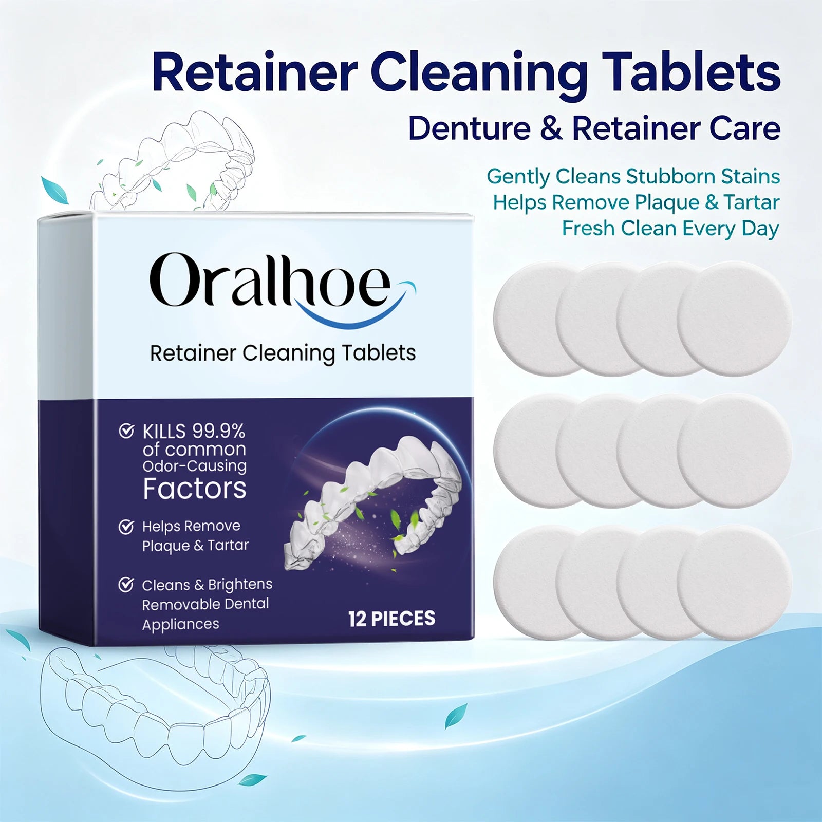 Denture Cleaning Tablets for Effective Stain and Plaque Removal - 2