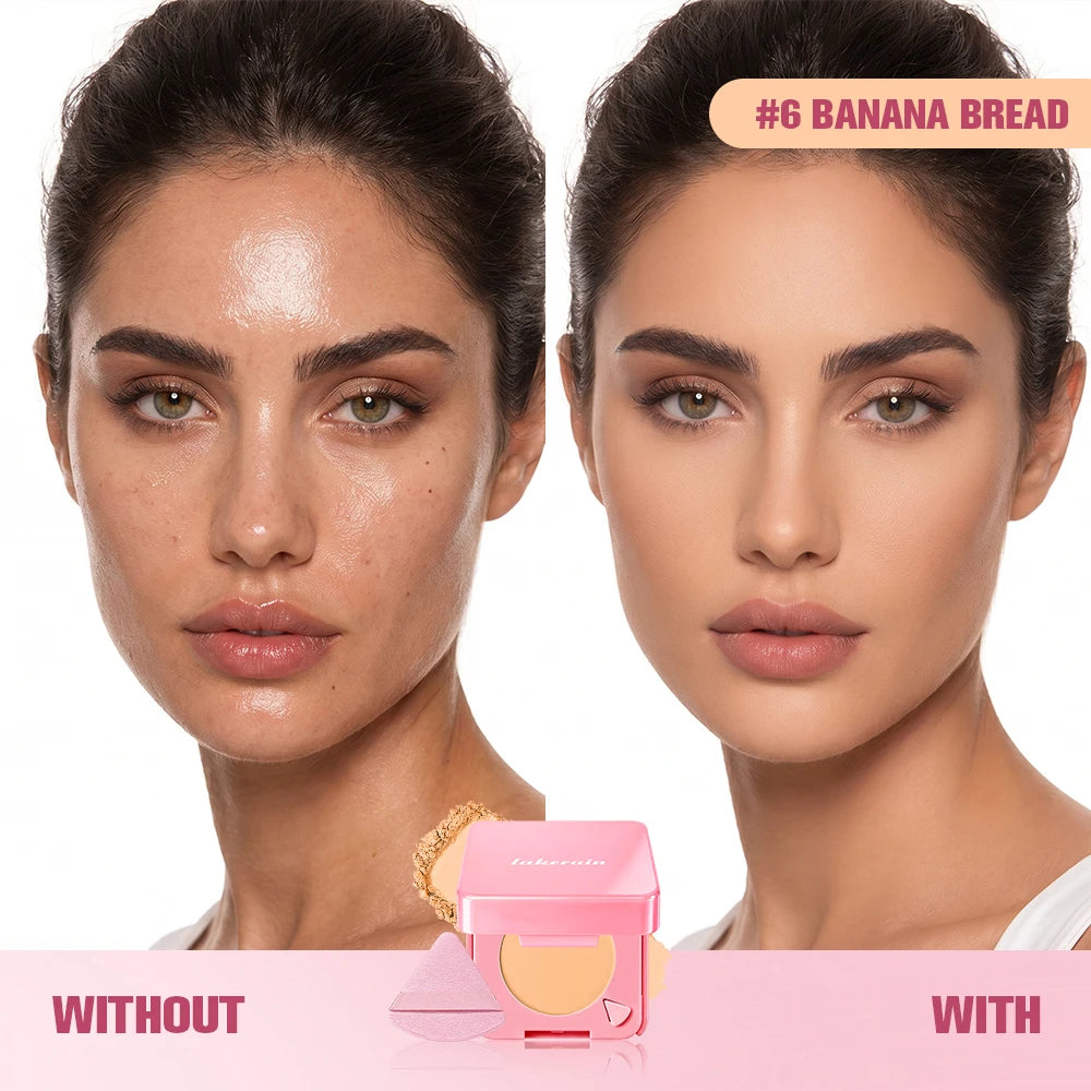Pressed Face Powder with Mirror for Matte Shine Control - 5
