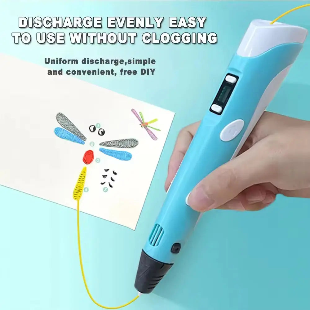 3D Printing Pen with LED Display for Creative DIY Drawing - 3