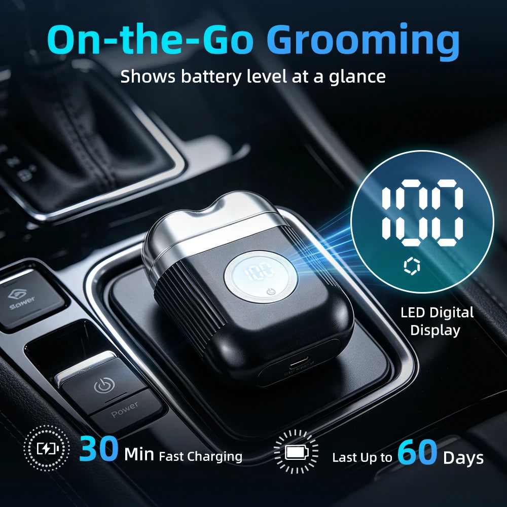 Electric Foil Shaver with Floating Blades for Precise Grooming