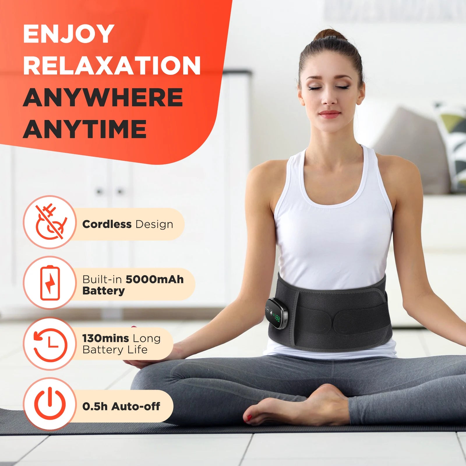 Back Massager Belt with Heat and Vibration for Targeted Relief - 5