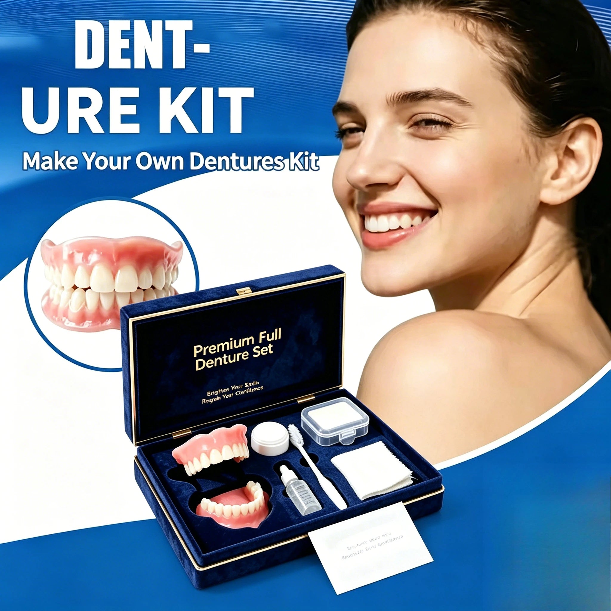 All in One Denture Set with Cleaning Tools - 3