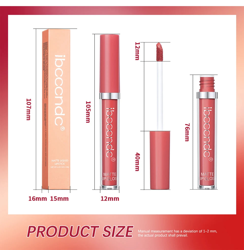 Matte Velvet Liquid Lipstick Long lasting waterproof wear