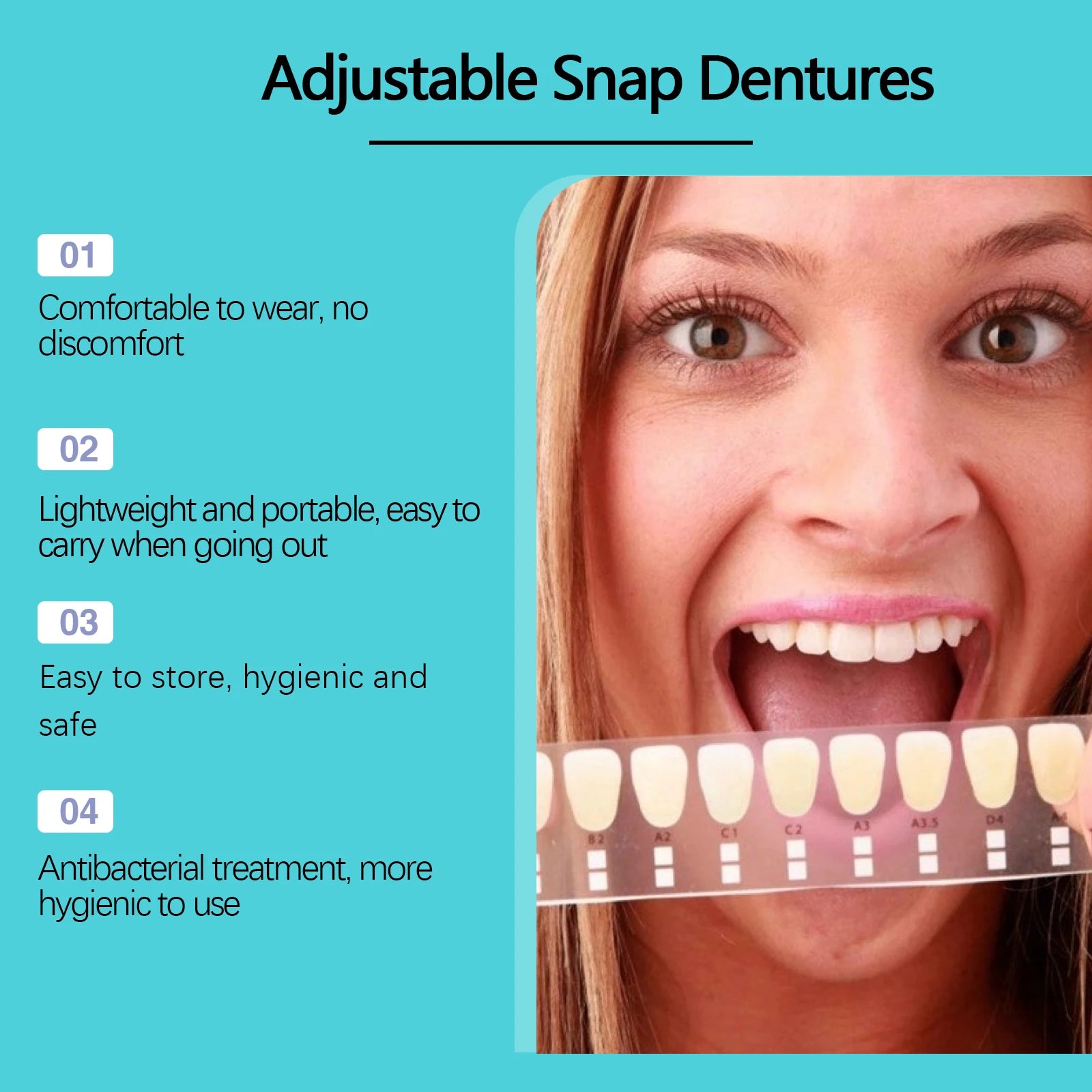 Adjustable Snap Dentures for Secure Fit - 10