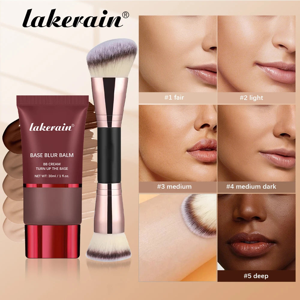 Liquid Foundation and Dual Brush Set for Smooth Matte Finish - 1