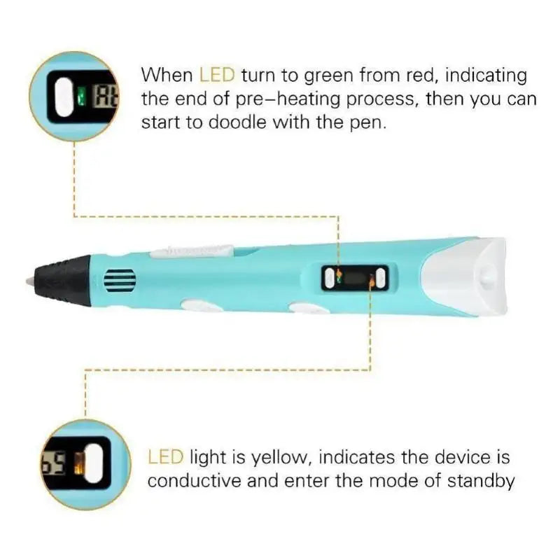 3D Printing Pen with LED Display for Creative DIY Drawing - 6