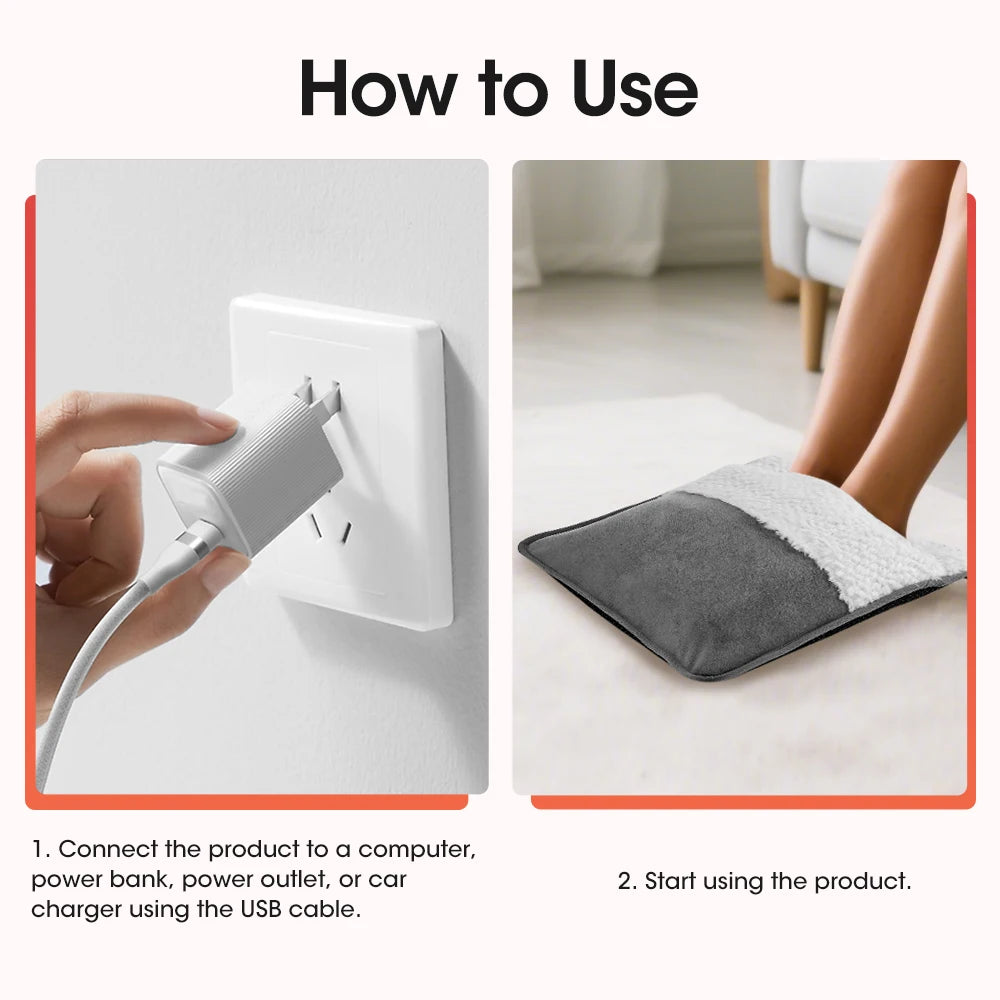 USB Electric Foot Warmer with Constant Temperature Heating