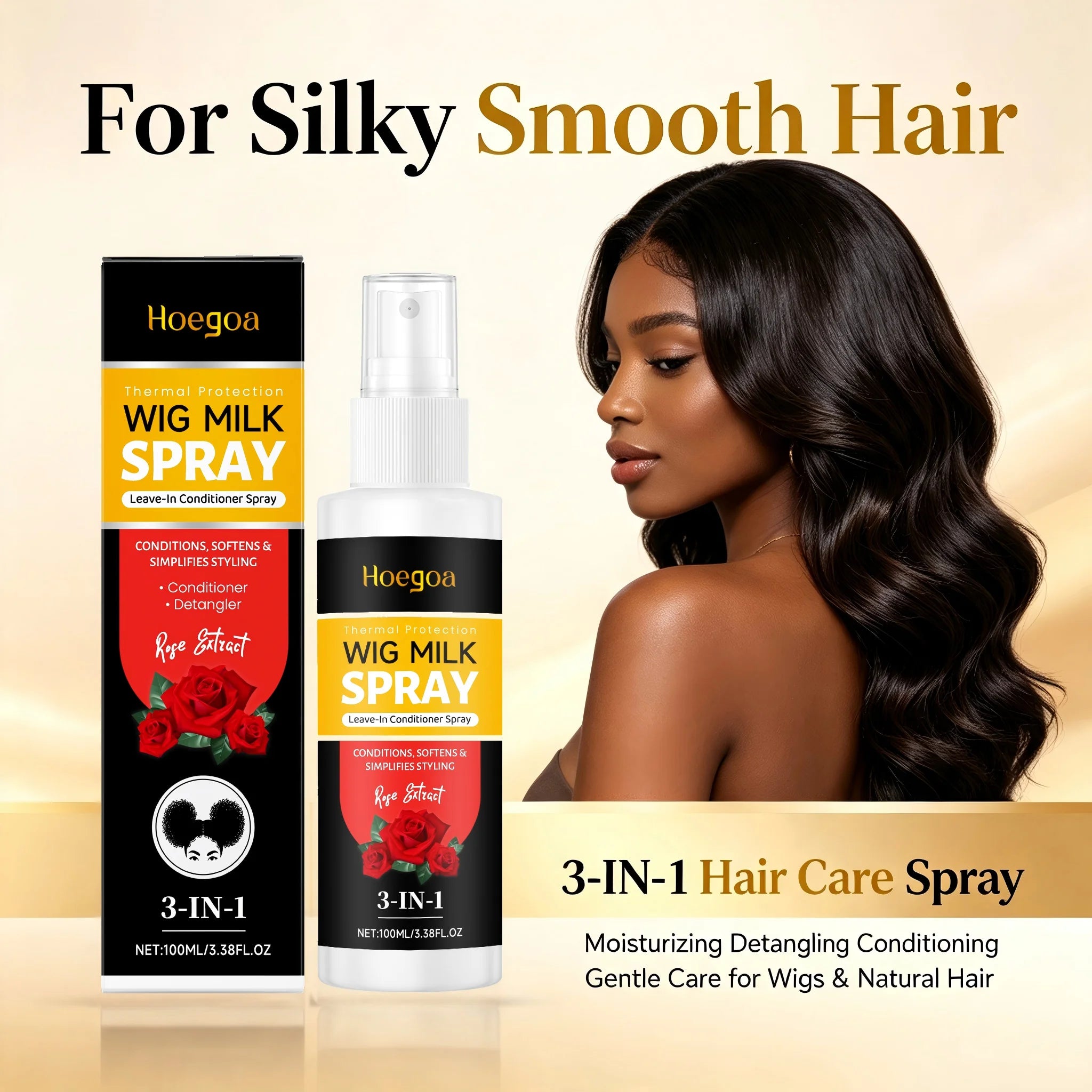 Rose Wig Conditioning Spray for Detangling and Softening - 1