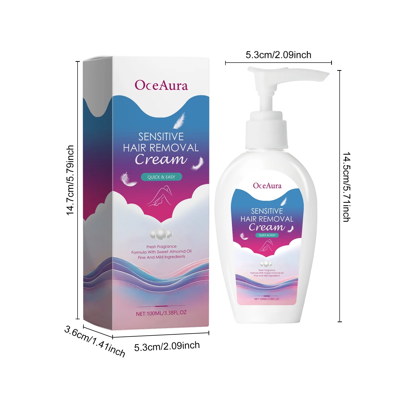 Hair Removal Cream Painless Skin Smoothing Depilatory Formula - 6