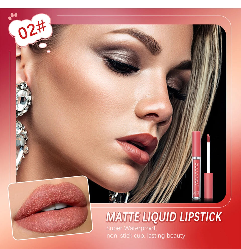 Matte Velvet Liquid Lipstick Long lasting waterproof wear - 11
