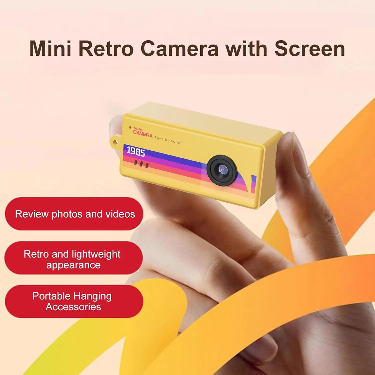 Mini Retro Keychain Camera with LCD Screen - 1