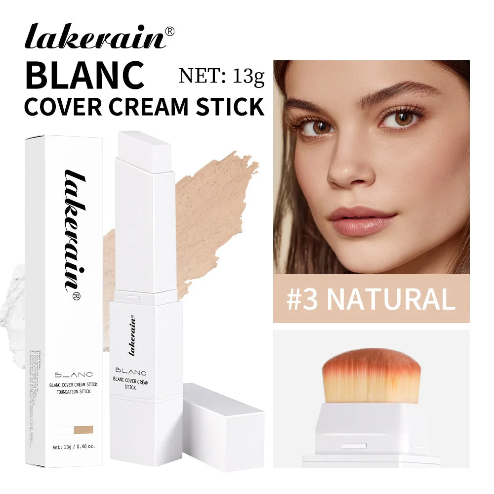 Blanc Cover Cream Stick with Built-in Brush for Flawless Coverage