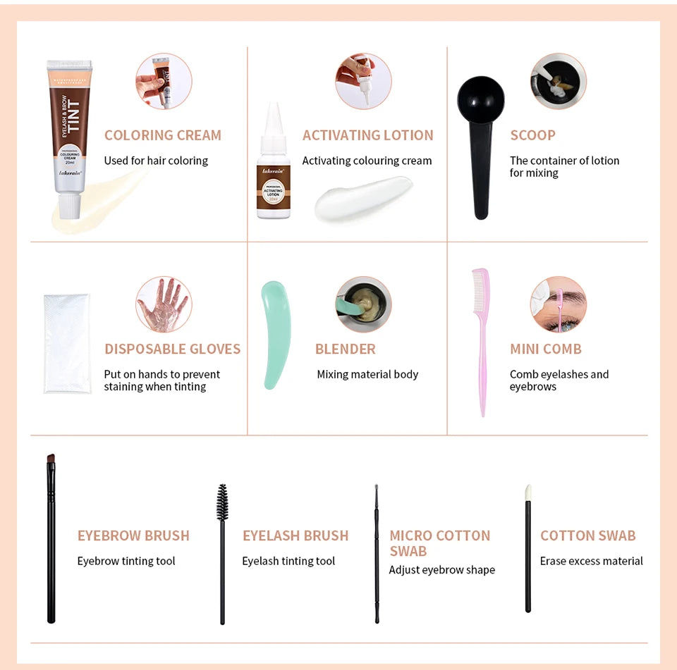 Eyelash and Brow Tint Kit for Natural Long Lasting Color - 14