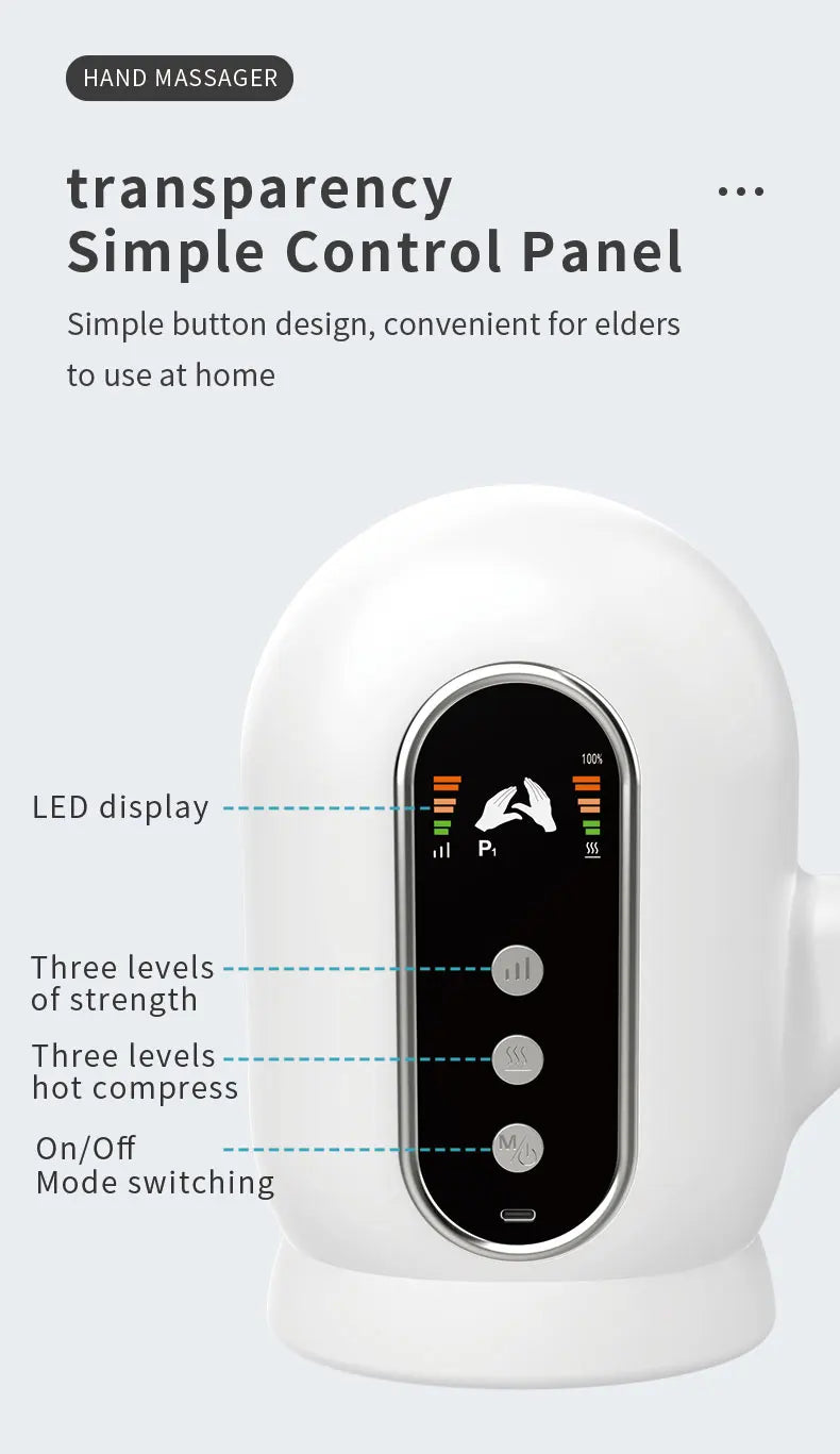 Electric Hand Massager with Heated Air Compression - 13