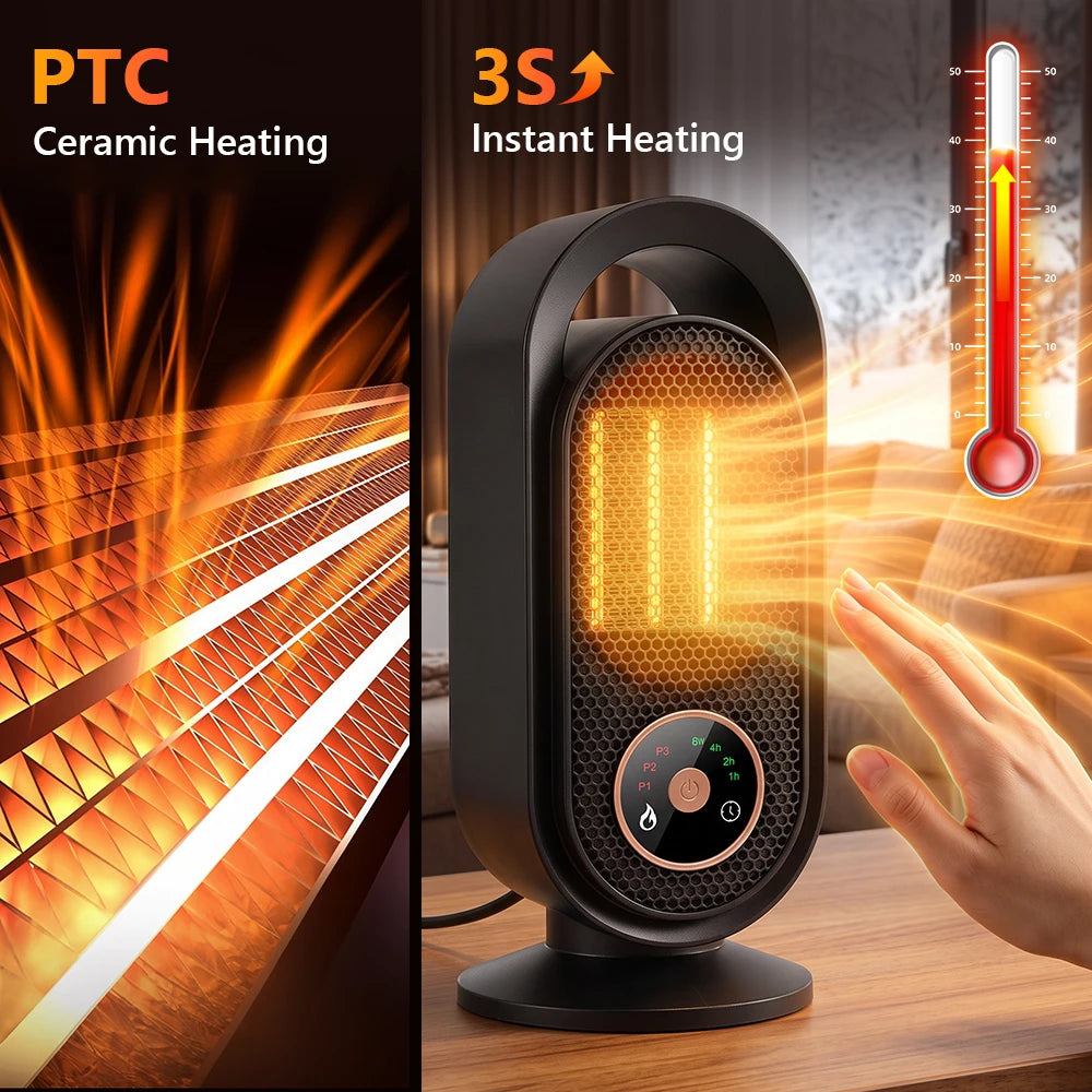 Portable Ceramic Space Heater with Fast Heating